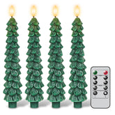 GenSwin flameless taper candles with remote timer brighten Christmas decor safely.
