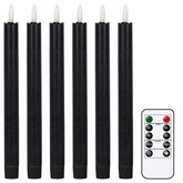 GenSwin flameless black taper candle 6-pack with realistic wax look for ambiance