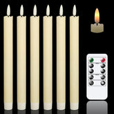 GenSwin flameless ivory taper candles with remote for cozy table lighting.