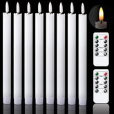GenSwin flameless taper candles eight-pack with warm glow for romantic dinners