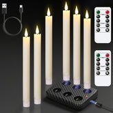 GenSwin rechargeable taper candle with charging base for long-lasting eco-friendly lighting