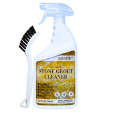 GEODE grout cleaner bottle shows a 32 oz size for deep cleaning stone tiles safely.