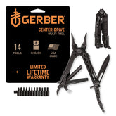 Gerber Center-Drive multitool knife for clean, controlled cuts in field tasks.