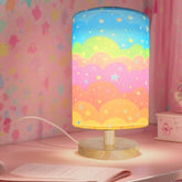 GFTDNS Kids Rainbow Table Lamp with wooden base for cozy bedtime lighting