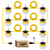 G GJIA 100ft construction lights with 10 bulbs offering broad site illumination