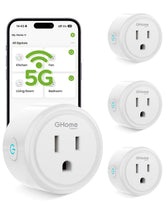 GHome Smart 5G 15A plug in a standard outlet enabling reliable remote control.