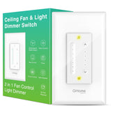 GHome Smart Dimmer Switch setup for converting a ceiling fan and light to smart control.
