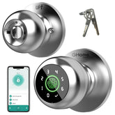 GHome Smart fingerprint door lock front view, secure home entry.