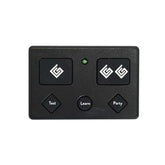 Ghost Controls AXP1 remote transmitter showing compact design for easy gate mounting.