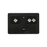 Ghost Controls AXS1 remote transmitter front view for easy gate access.