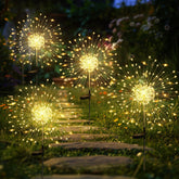 GIGALUMI 120LED four-pack garden lights illuminate pathways warmly