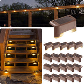 GIGALUMI solar deck light packaging image, ready for easy outdoor installation.