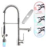 GIMILI arc-spout kitchen faucet with LED accents for easy maneuvering while washing dishes