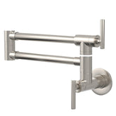 GIMILI pot filler with brushed nickel wall-mount for convenient on-stove filling