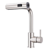 GIMILI pull-down kitchen faucet with brushed nickel finish for flexible cleaning.