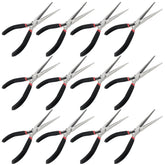 GINLANK 6-inch needle nose pliers with red-black handle for precise jewelry work.