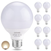 GIOVAR 8-pack LED bathroom bulbs 4000K front view for clear task lighting