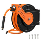 Giraffe Tools TA15B retractable air hose reel mounted on wall for tidy garages.