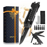 GIRIAITUS 17-in-1 multitool in nylon sheath for outdoor adventures.