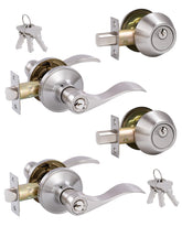 GITRANG keyed-alike front door lever pair with secure exterior entry