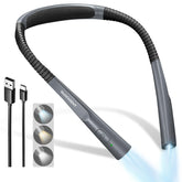 Glocusent neck reading light with ergonomic design for comfortable bedside reading.