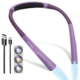 Glocusent upgraded LED neck reading light showing ergonomic neck design for comfortable wear