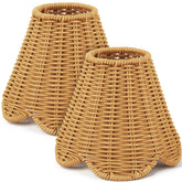 Glooglitter rattan lampshade small scalloped with 3-inch top for versatile decor