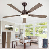 Glowivia 52-inch bronze ceiling fan with light and remote for ambient comfort