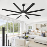 Glowivia 72-inch ceiling fan assembly with large blades and black finish.
