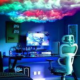 Glucrean Thundercloud ceiling light during easy ceiling assembly for decorative setup.
