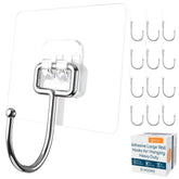 GLUIT adhesive large wall hook shows 22 lbs capacity for secure storage