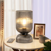 Gmrhndy modern table lamp with smoky shade for stylish living spaces