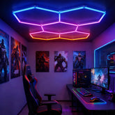 Gneng hexagon lights with remote control enabling easy scene changes