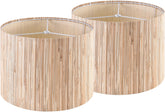 GO&SO 13-inch drum shade in natural straw adds warm ambient light.