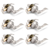 Gobrico 6-pack privacy lever set for bedrooms and baths with inside turn-button privacy.