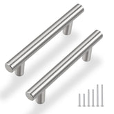 Gobrico brushed nickel cabinet pulls with 3-inch hole centers for quick upgrades.