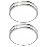 GoBright 2-pack 12-inch flush mount ceiling light with clean, modern look.