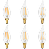 GoBright flame-tip dimmable LED candle bulb enhances chandeliers with elegant mood lighting.