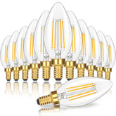 GoBright dimmable candle bulb with clear glass enhances vintage chandeliers.