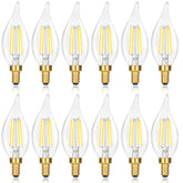 GoBright flame-tip LED candle bulb for elegant chandeliers and ambient lighting.