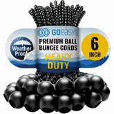 GOEASY0312 ball bungee 6 inch securing a tarp for outdoor shade.