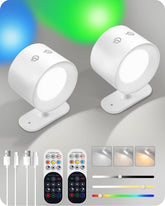 GOEBLESON battery-operated wall sconce set 2-pack for cordless hallway lighting and ambient glow