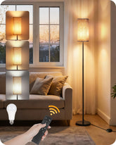 Goebleson dimmable floor lamp with magnetic remote for hands-free control.