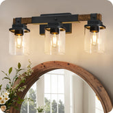 GOEBLESON FS08BD05 bathroom light with square glass shade for bright bathroom ambience