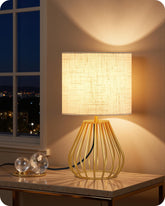 GOEBLESON Gold Table Lamp base offers stable support for desks and nightstands.