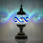 GOGERS Turkish Moroccan lamp lantern with mosaic shade casts warm light