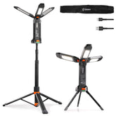 Gogonova 2025 rechargeable work light on a stand for indoor and outdoor use.