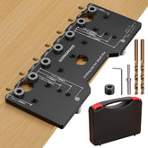 GOINGMAKE shelf pin jig in aluminum body for durable, precise hole drilling.
