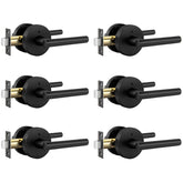 Goldenwarm black interior privacy lever for bedrooms and baths, highlighting modern styling.