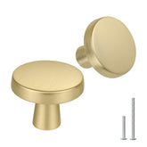 Goldenwarm brushed gold drawer knob close-up, durable zinc alloy finish for cabinets.